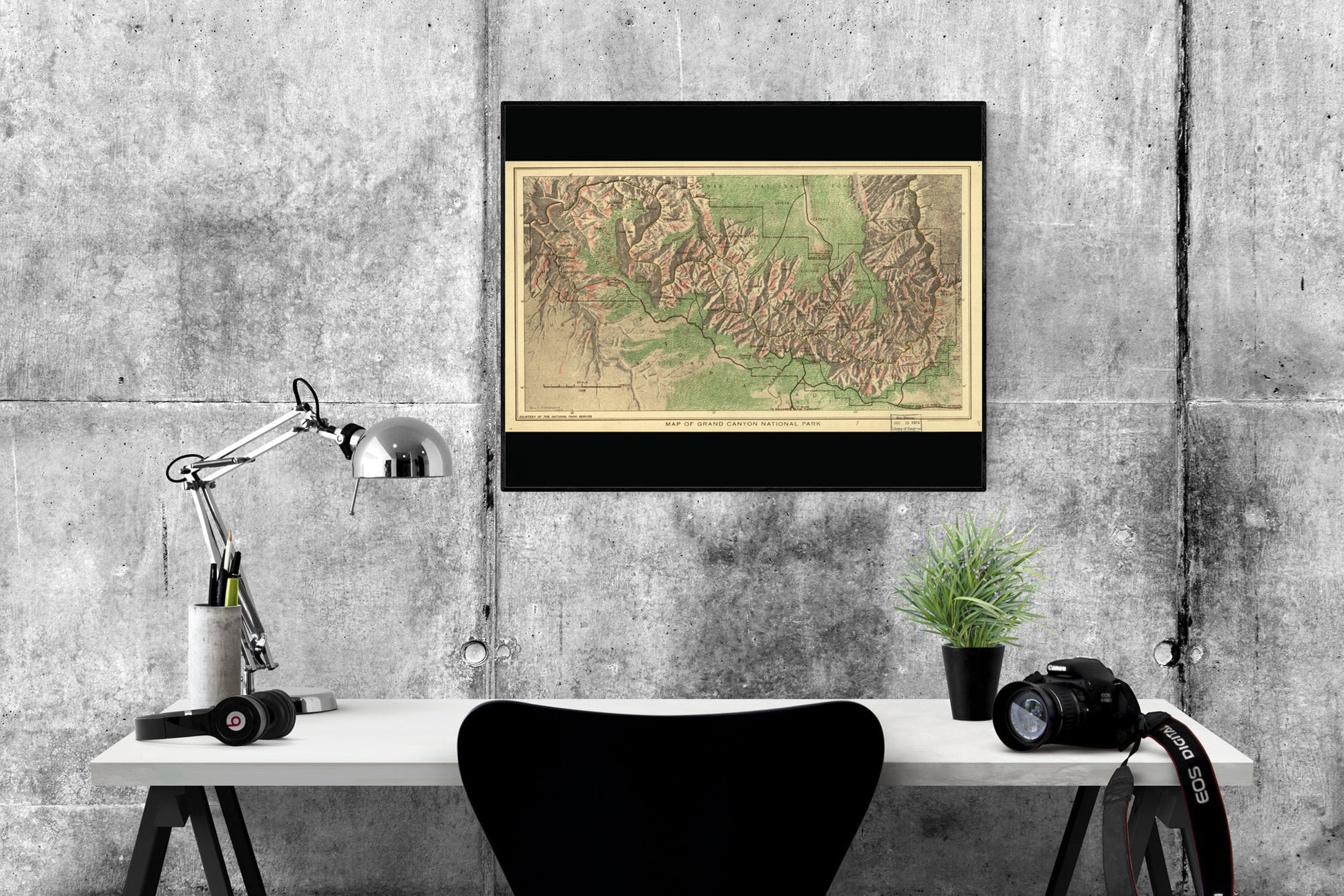1926 Map of The Grand Canyon | National Park | Art Print