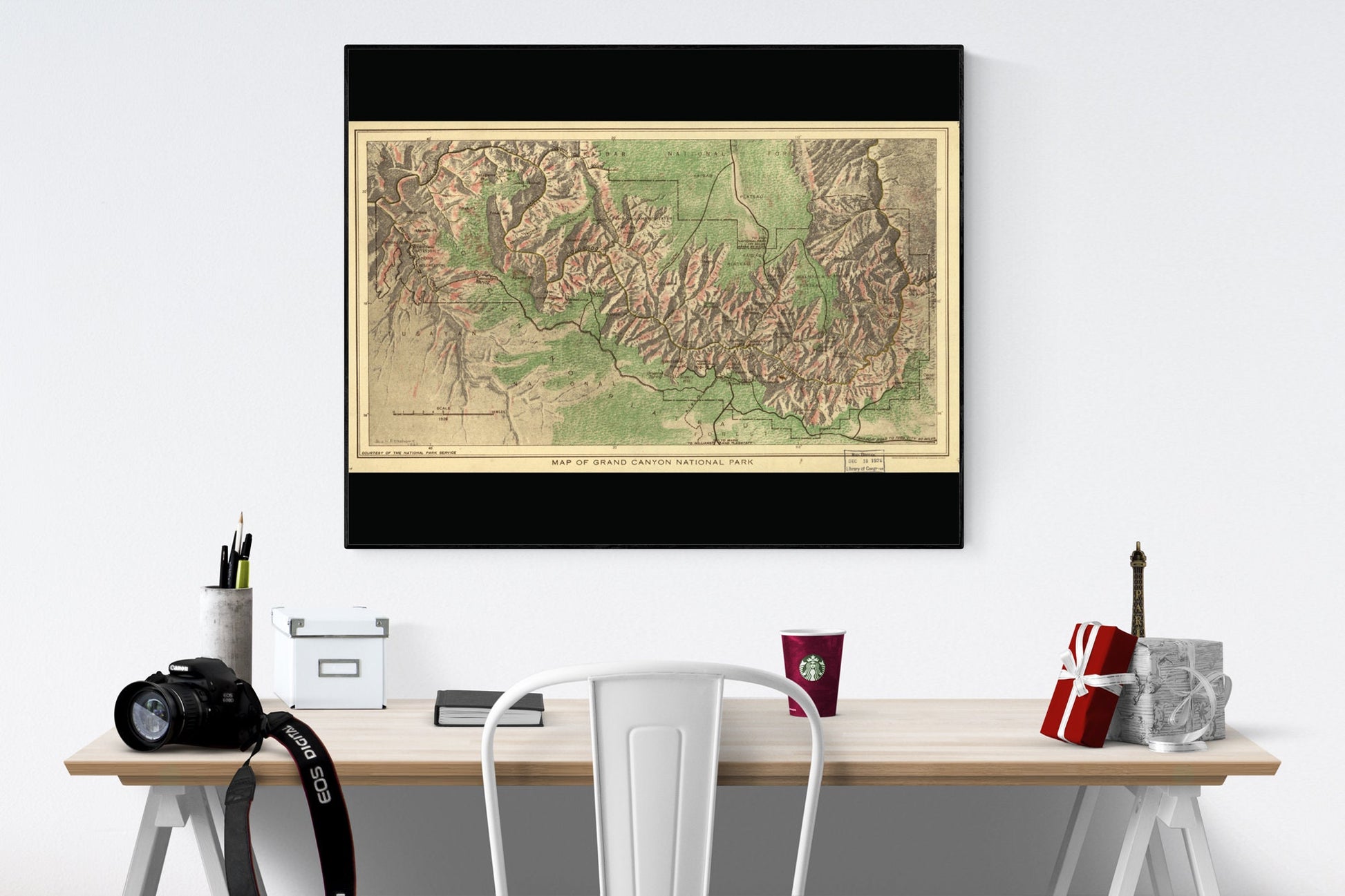 1926 Map of The Grand Canyon | National Park | Art Print
