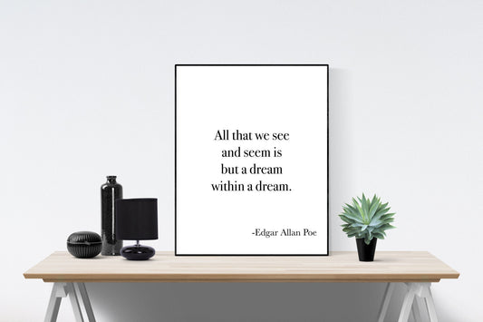 A Dream Within A Dream | Edgar Allan Poe | Art Print