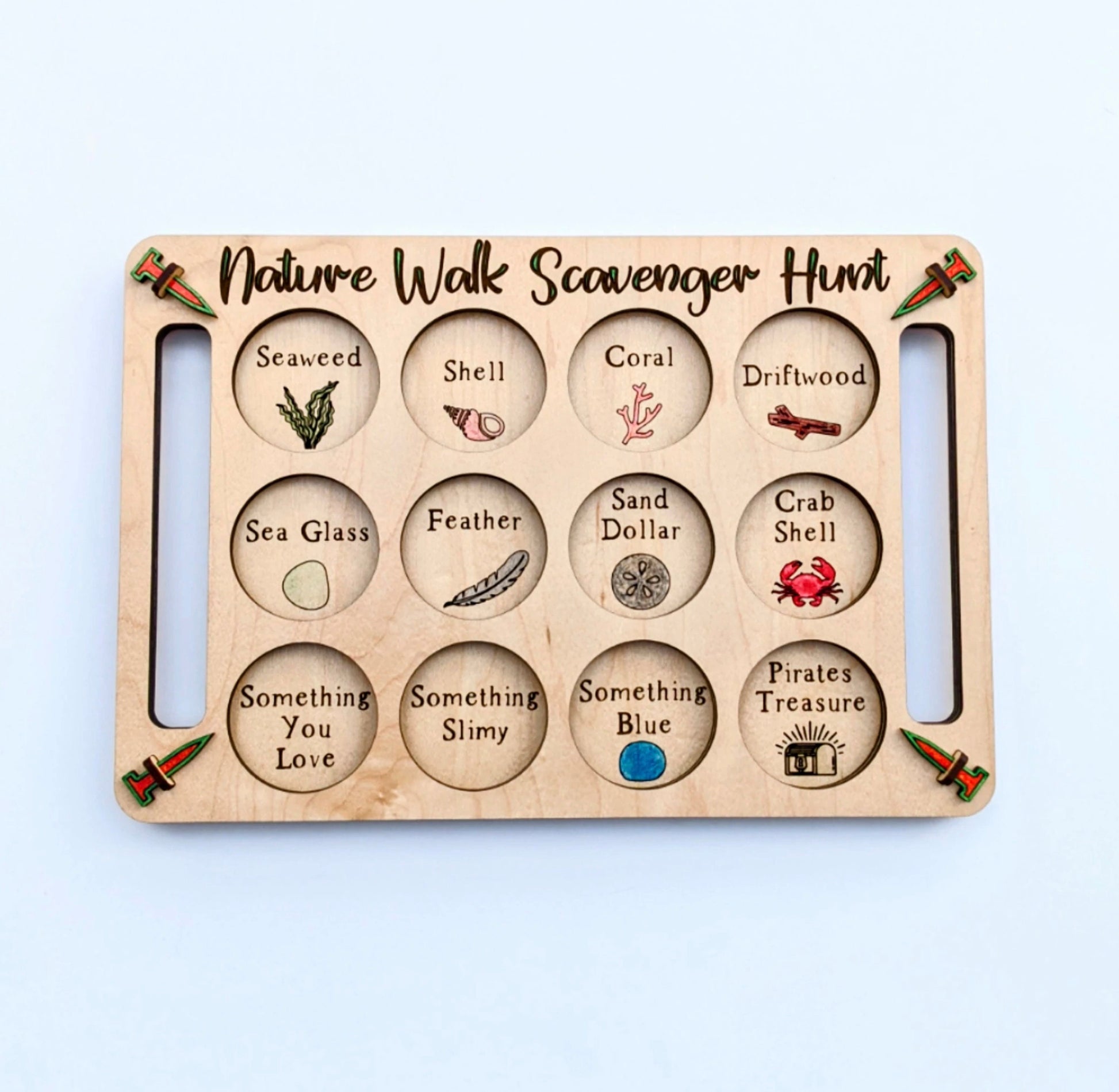 2 In 1 Beach Or Forest Scavenger Hunting Tray | Kids Outdoor Nature Activity Set | Assembly Required