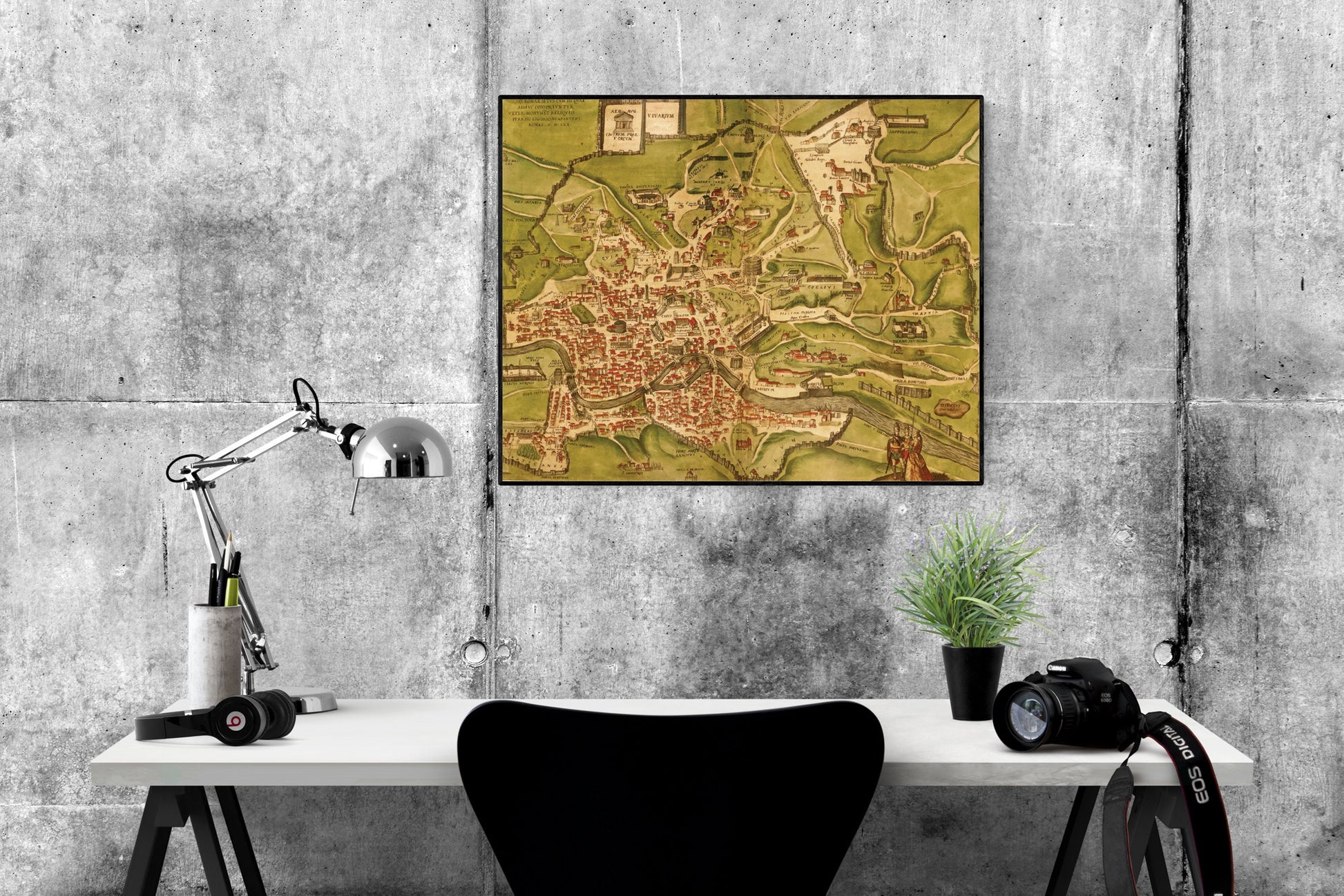 14th Century Map of Ancient Rome Map | Vintage Art Print
