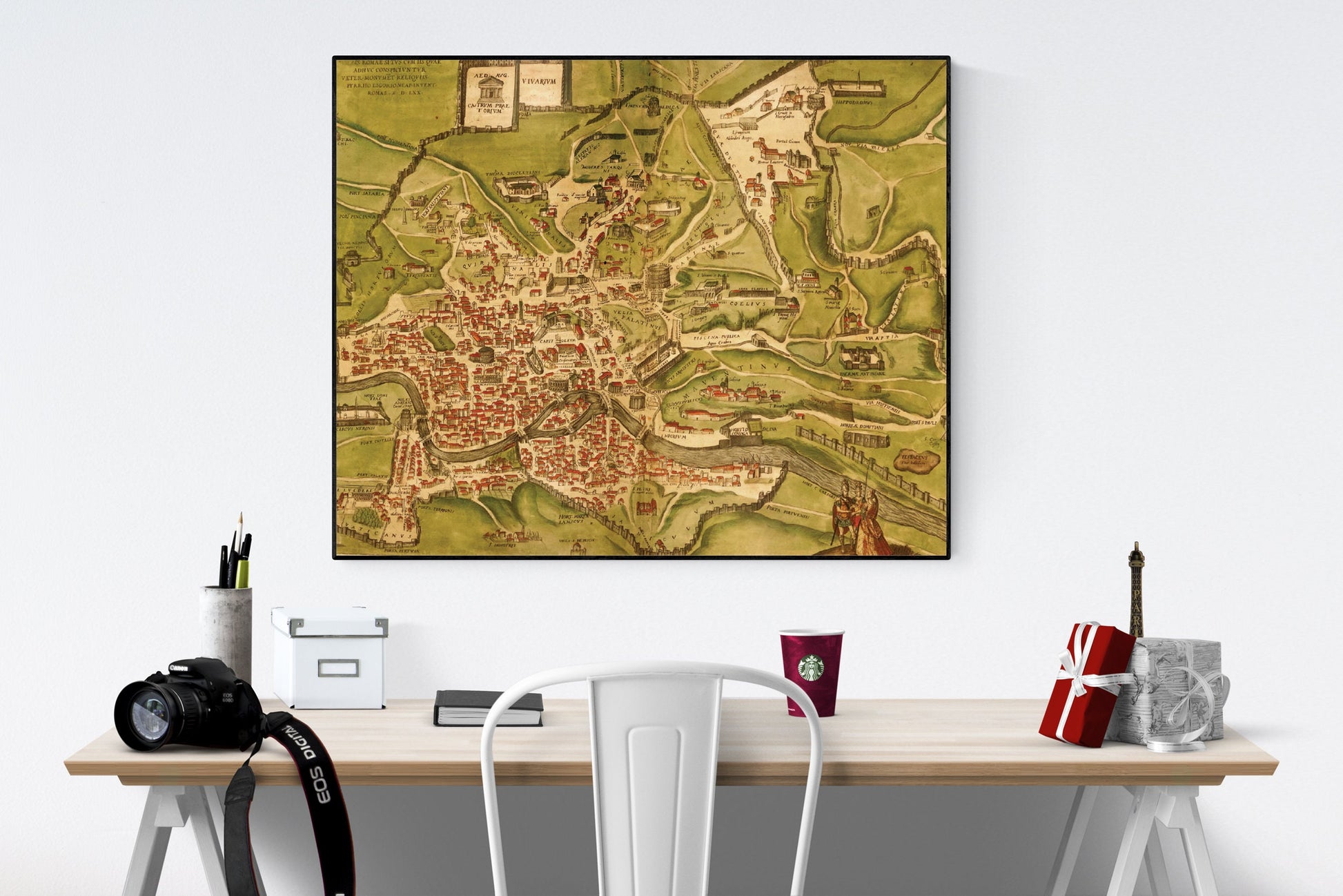 14th Century Map of Ancient Rome Map | Vintage Art Print